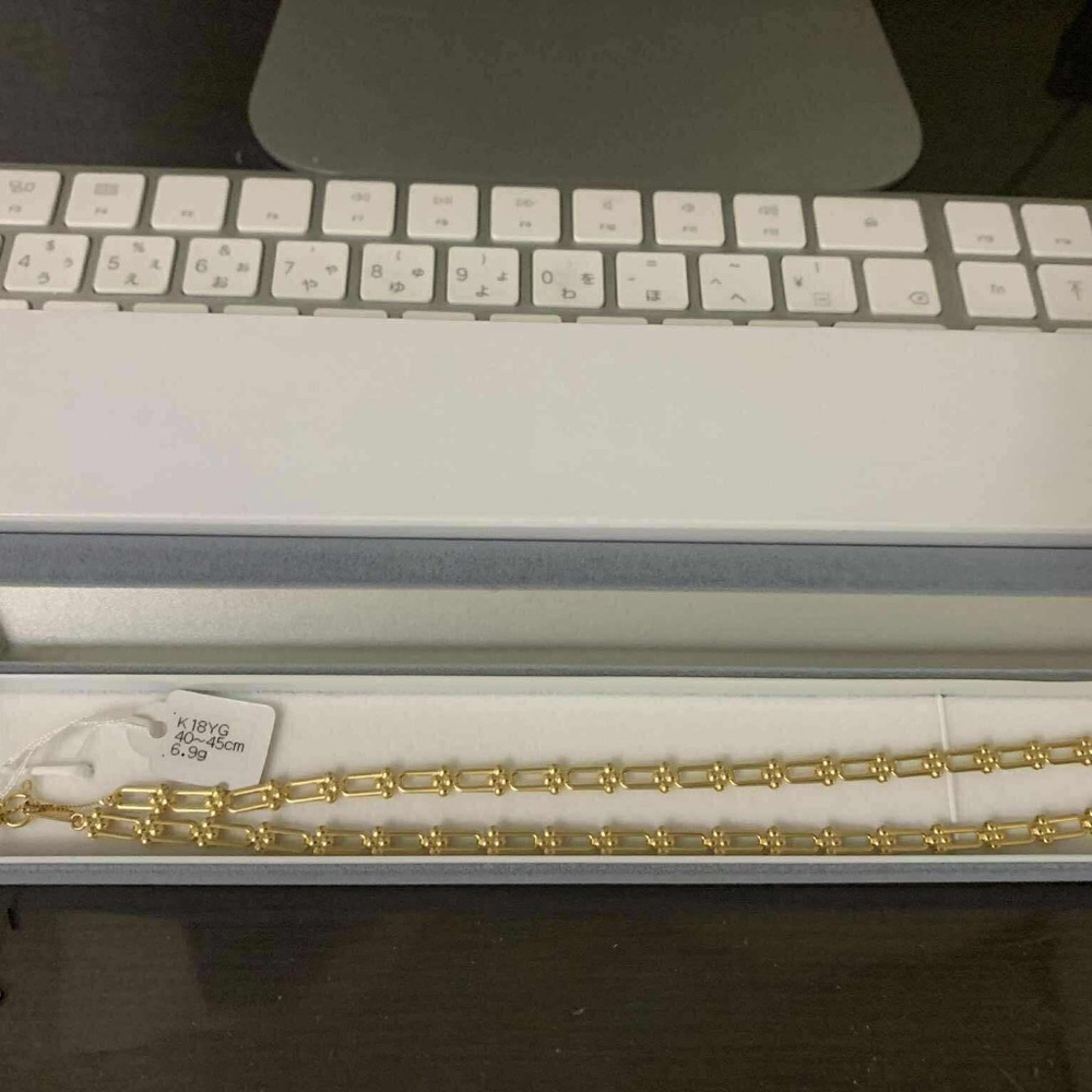 18k Real Japan Gold. Necklace with Adjustable 40-45cm